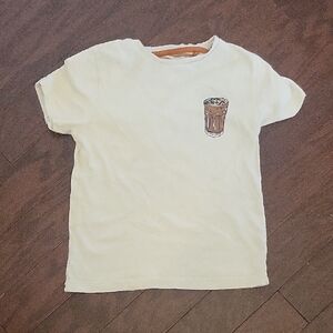 Kids Beige T-Shirt with Drink Graphic